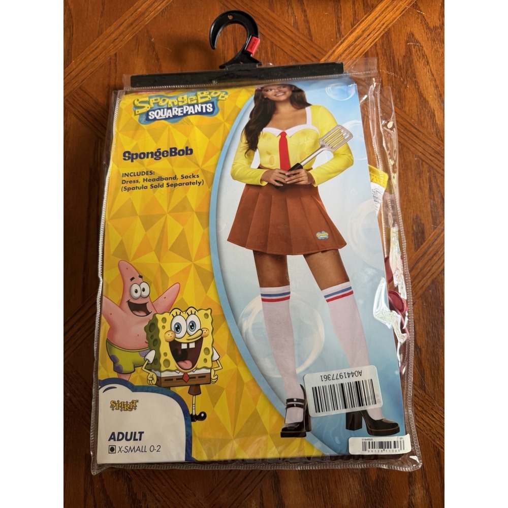 SpongeBob SquarePants Adult women's Costume XSmall 0-2 Dress Headband Socks